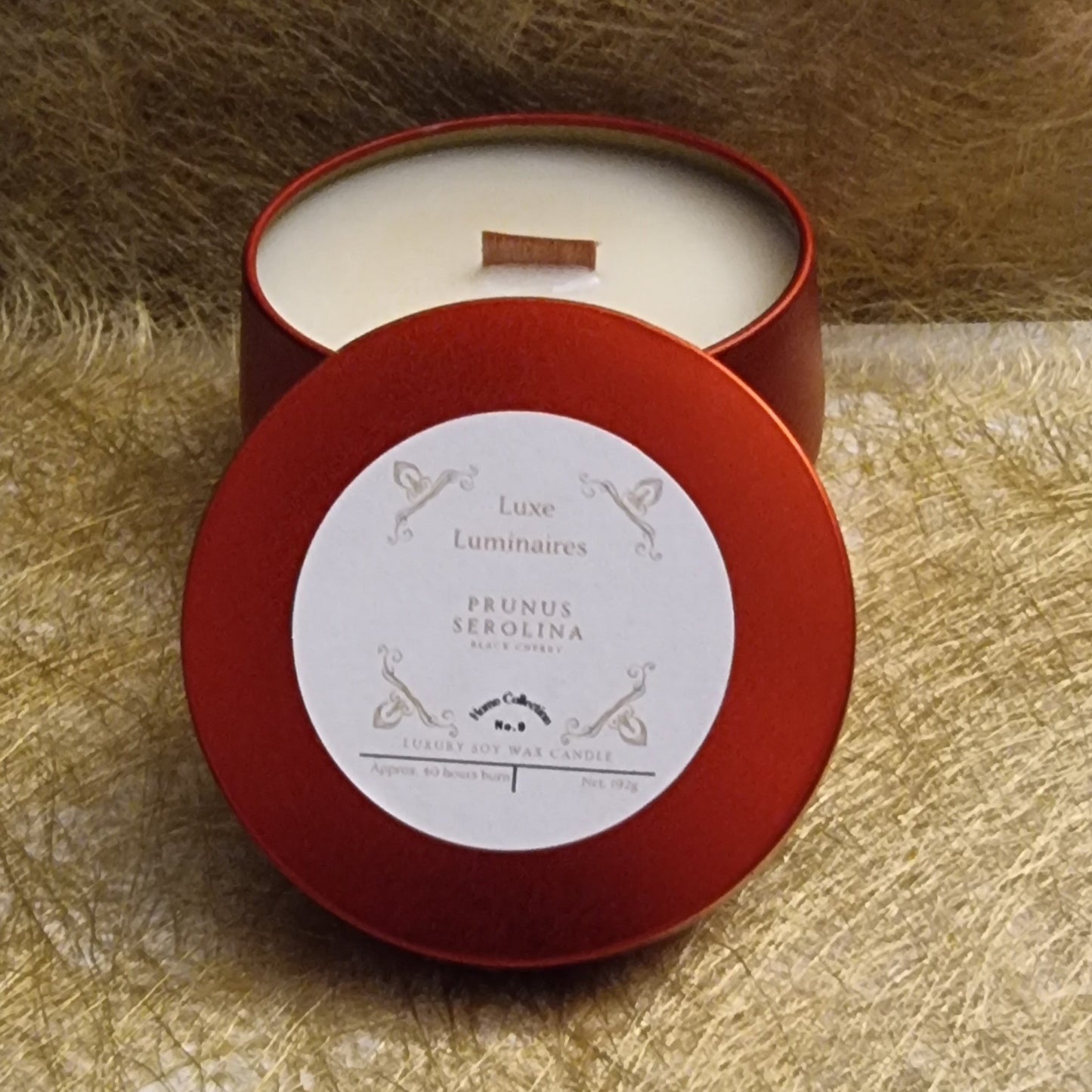 Hand poured Luxury Prunus Serolina - Black Cherry candle 192g