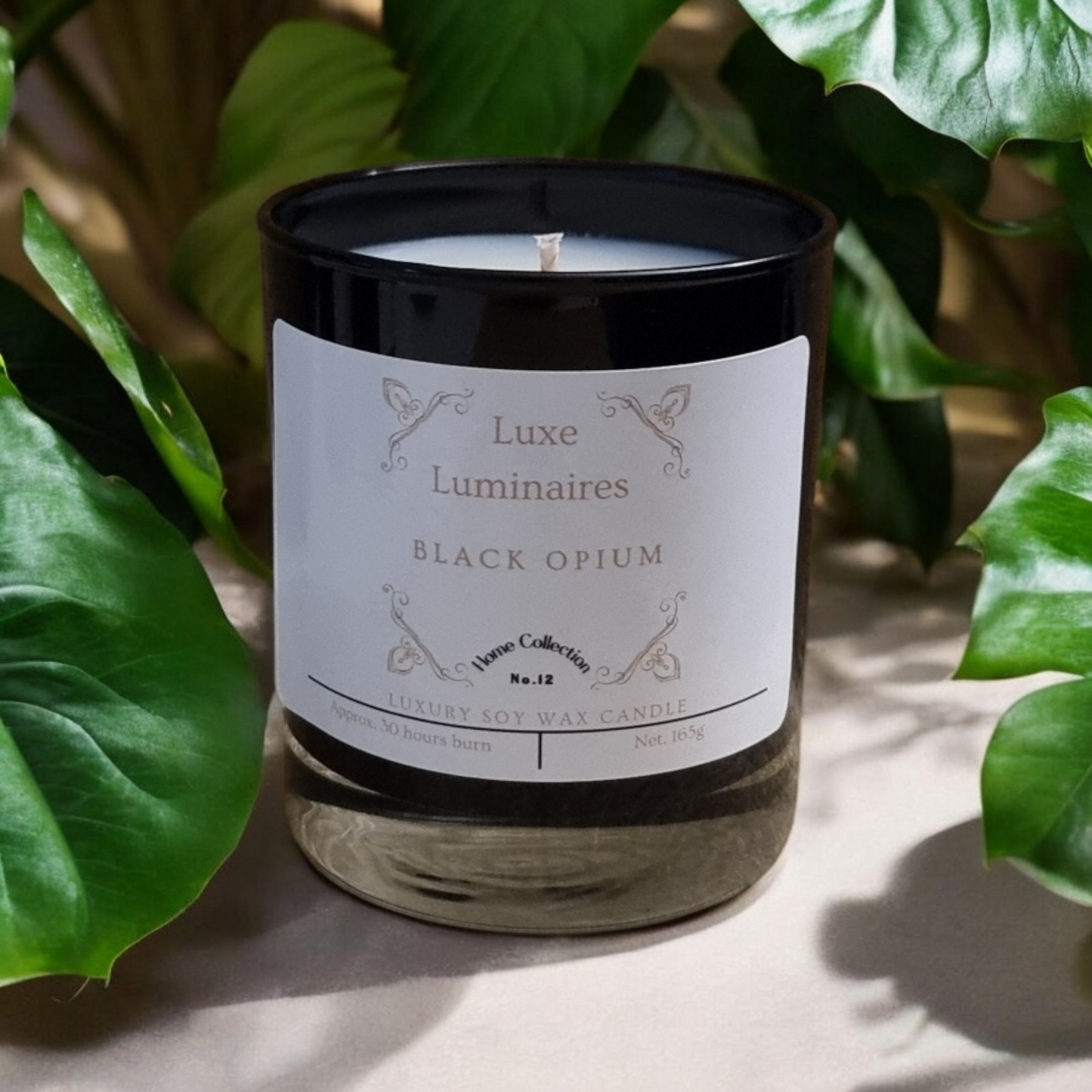 Hand poured Luxurious Black Opium 165g container Candle